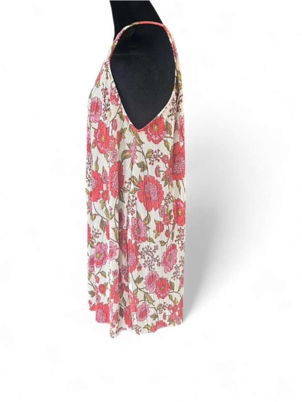 Steve Madden Ada Vintage Rose Floral Dress L Sleeveless Pleated Boho Midi - Picture 3 of 6